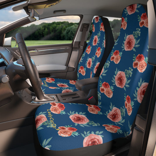 Garden rose I | pink and blue | car seat covers