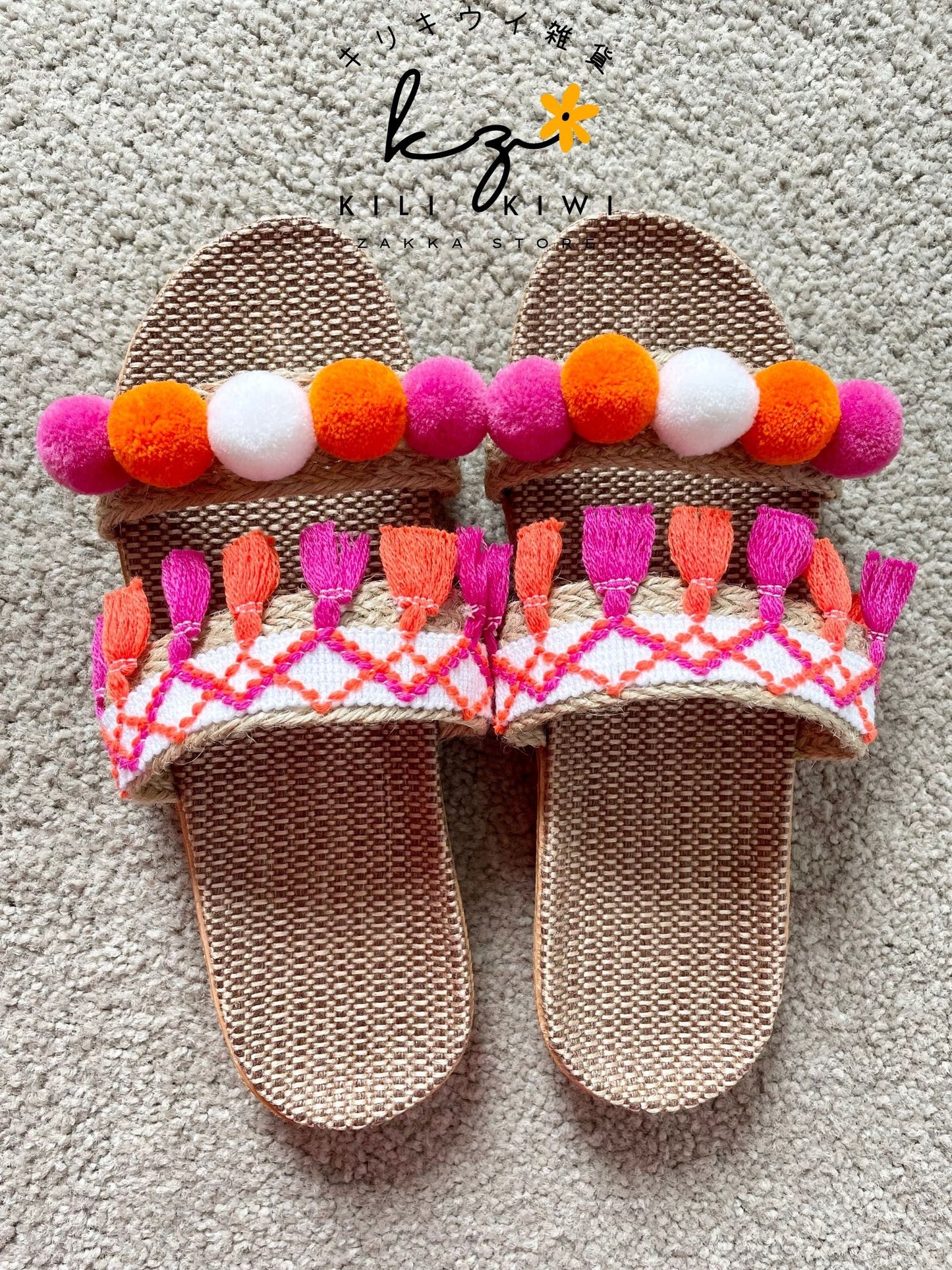 Miss Colourful Sandals - Pink and Orange(B)