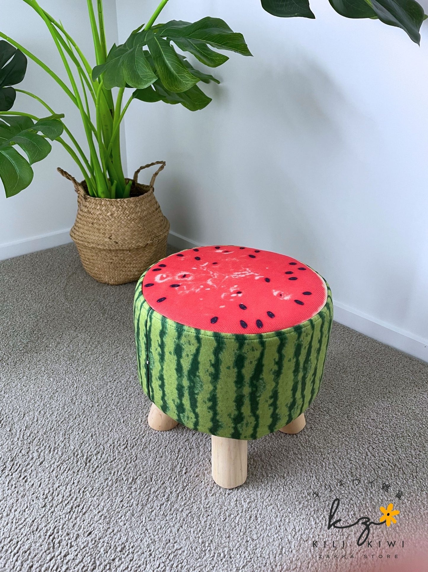 Cute watermelon stool with detachable fabric cover