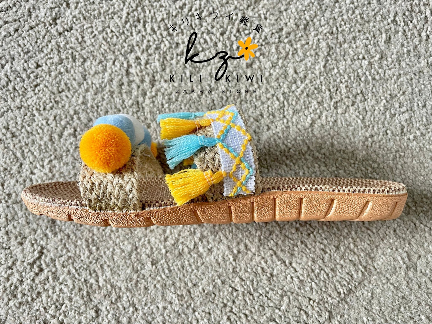 Miss Colourful Sandals - Yellow and Blue(C)