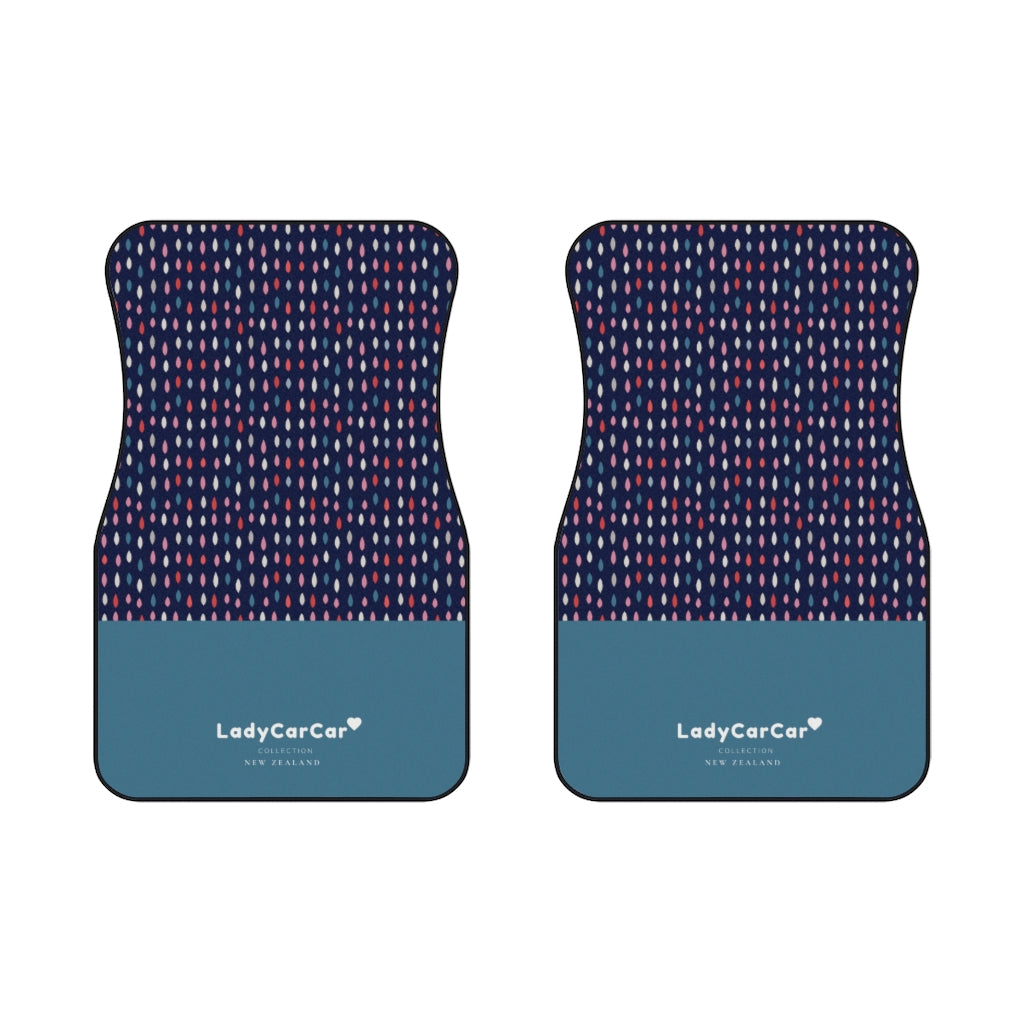 Colourful rain drops I | night | front car floor mats