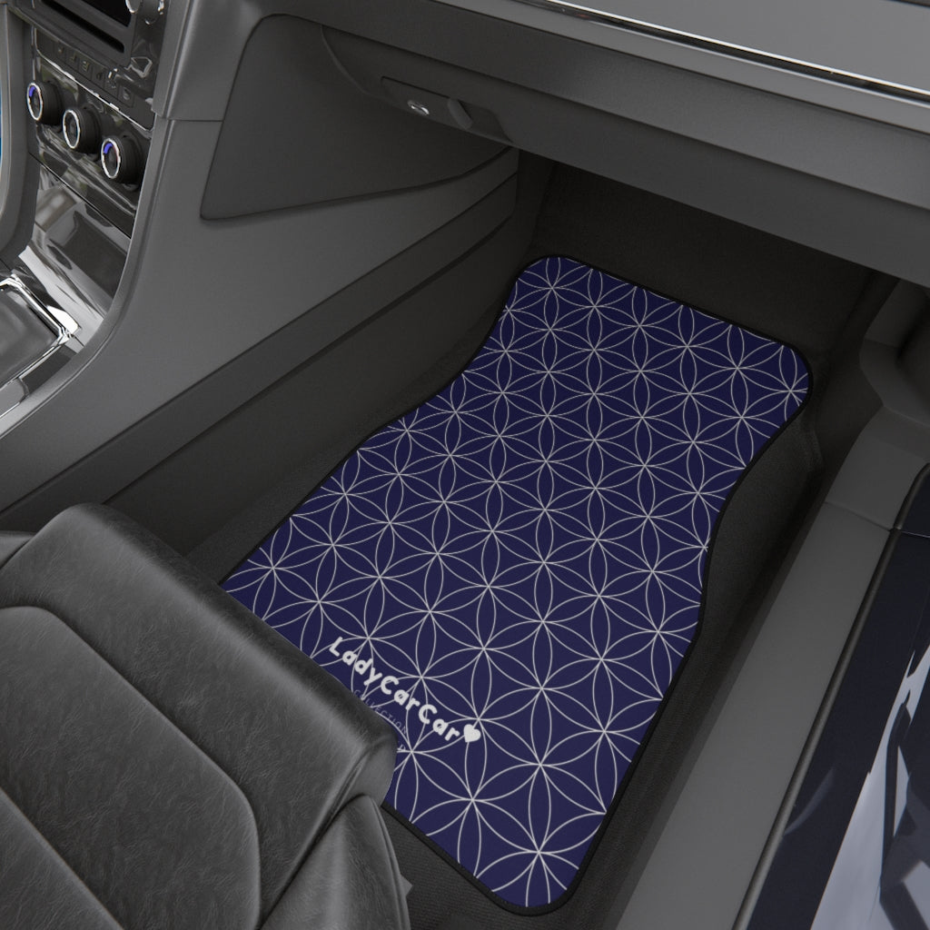 Japanese shippo pattern II | navy | front car floor mats