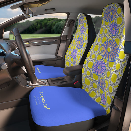 Retro mood and corals I | blue | car seat covers