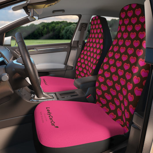 Choco hearts I | cherry | car seat covers