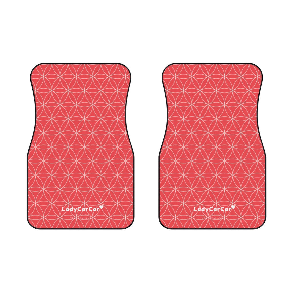 Japanese shippo pattern II | red | front car floor mats