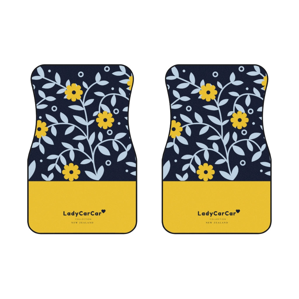 Daisy days | yellow | front car floor mats