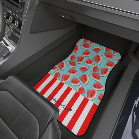 Watermelon splash I | red and blue | front car floor mats