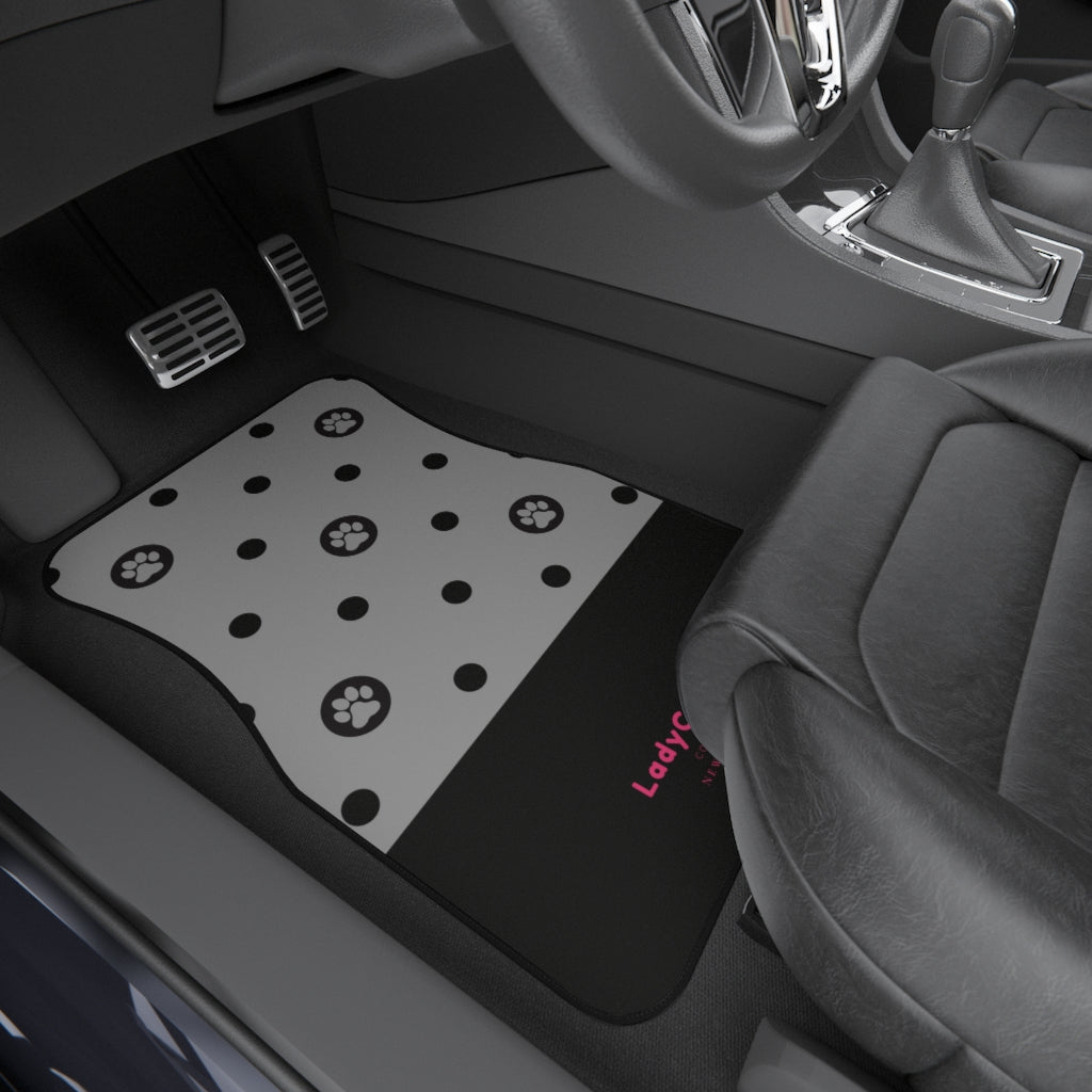 Paws and polka dots I | grey | front car floor mats