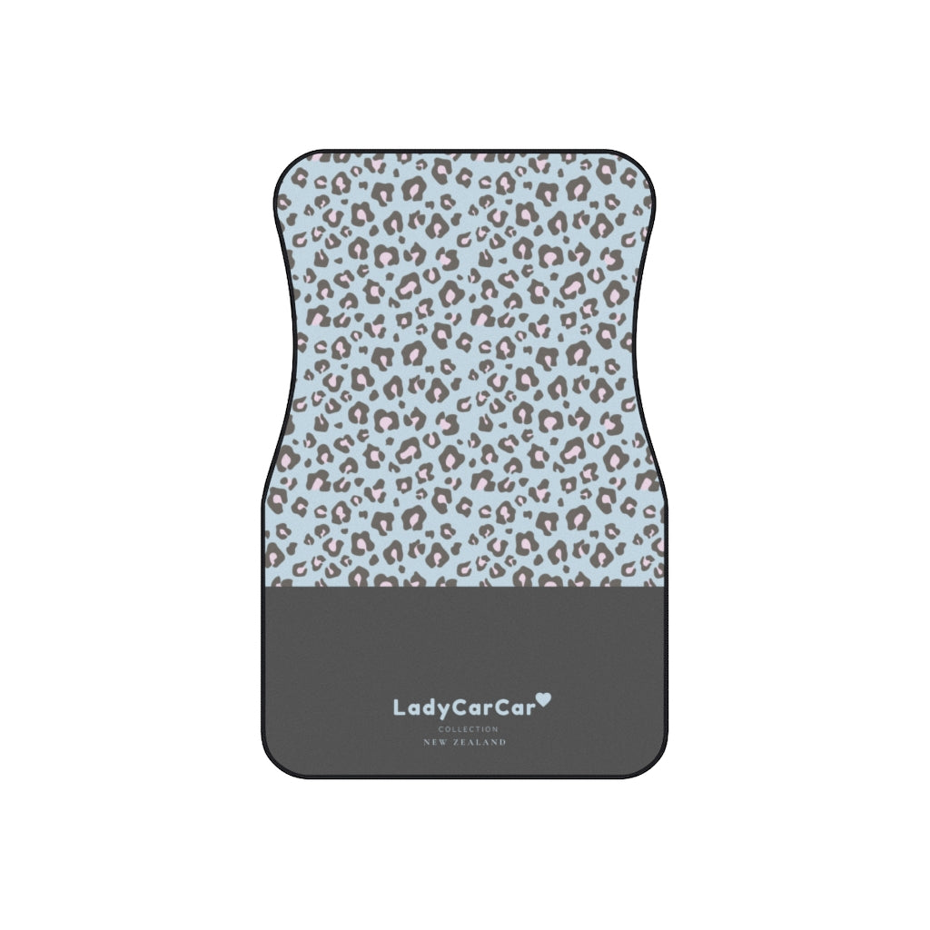 Cheetah & sweet I | baby blue | front car floor mats