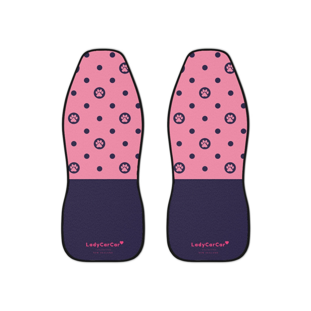 Paws and polka dots I | pink | car seat covers