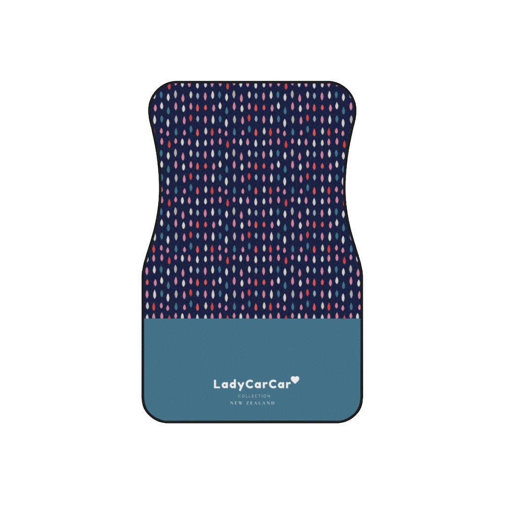 Colourful rain drops I | night | front car floor mats