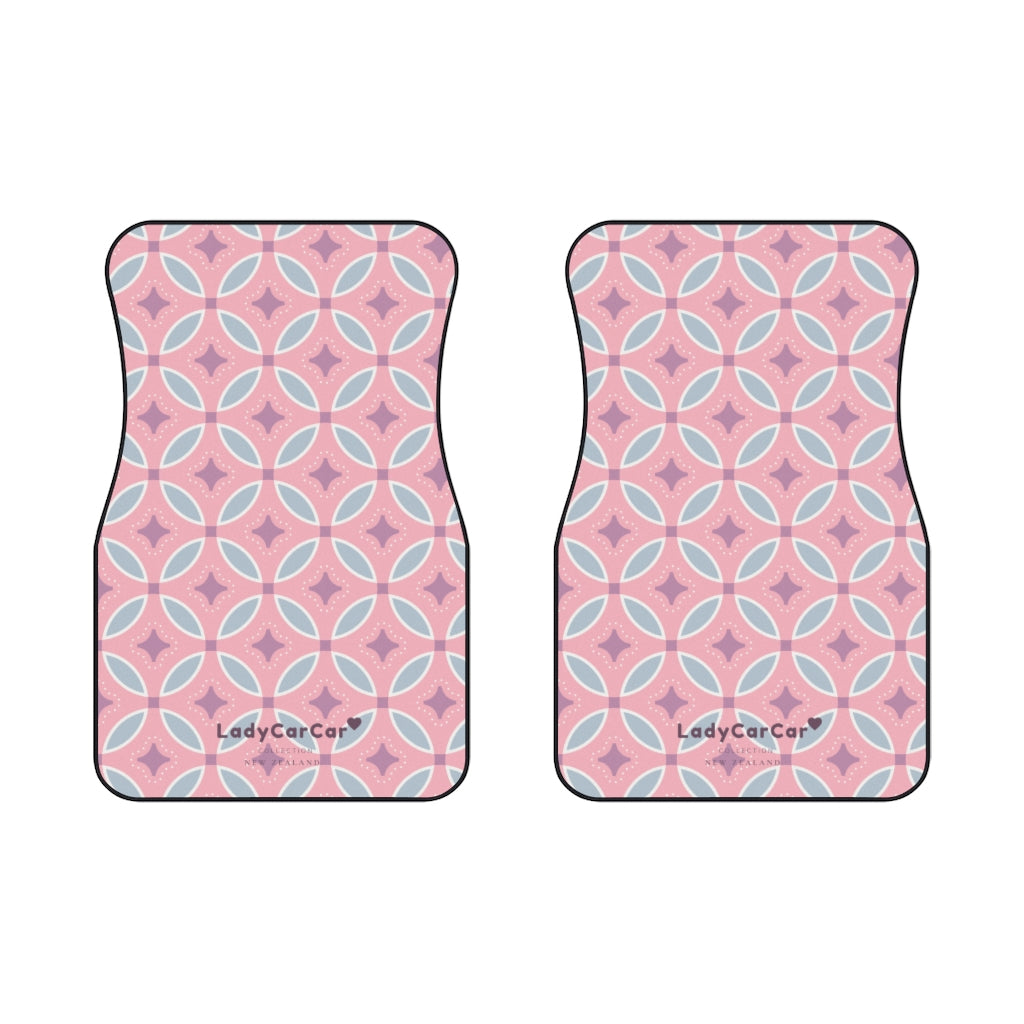 Japanese shippo pattern I | pink | front car floor mats