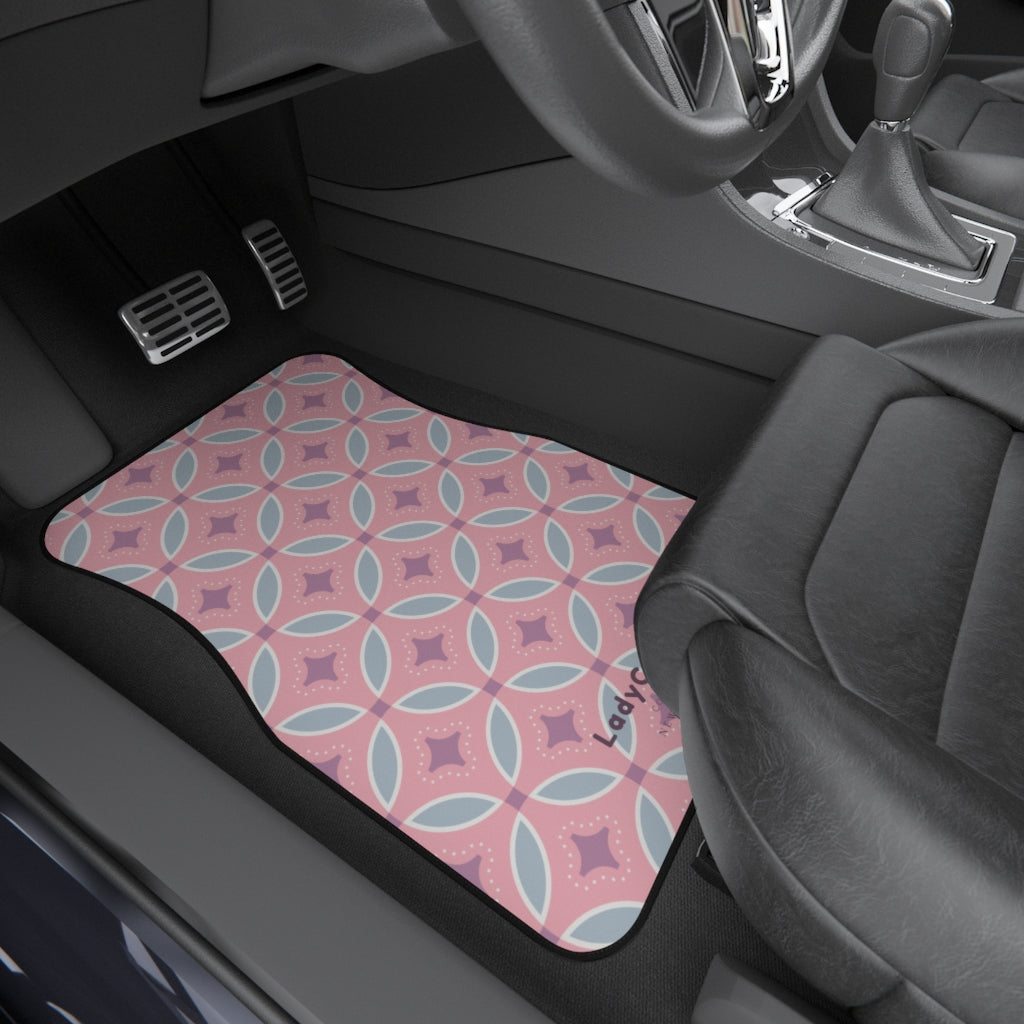 Japanese shippo pattern I | pink | front car floor mats