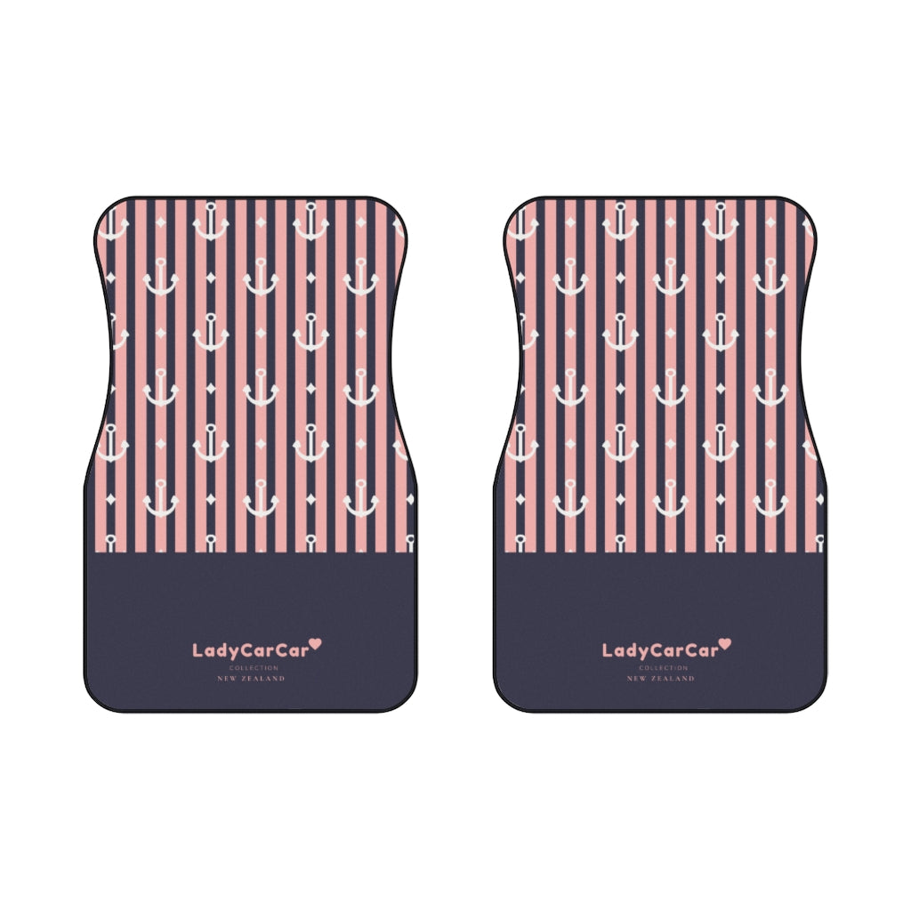 Nautical love I | pink | front car floor mats