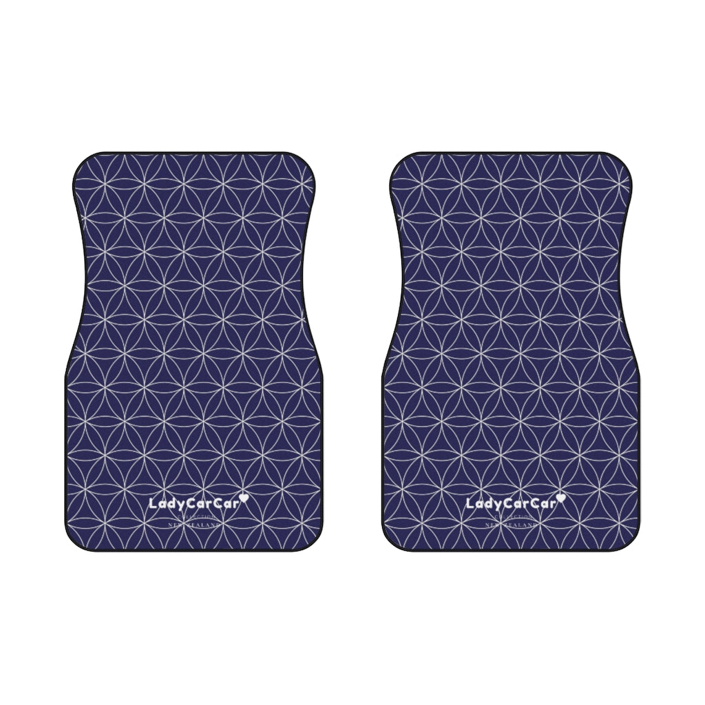 Japanese shippo pattern II | navy | front car floor mats