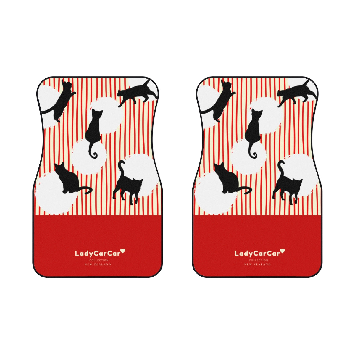 Cats chase light I | red | front car floor mats