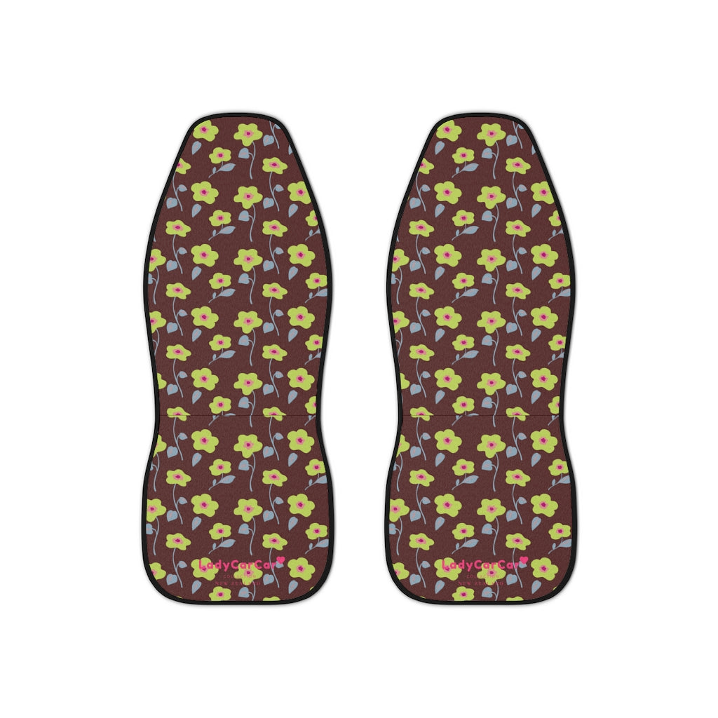 Floral medley | brown and yellow | car seat covers