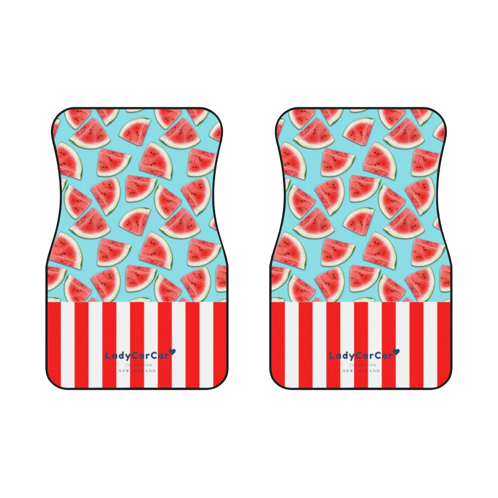 Watermelon splash I | red and blue | front car floor mats