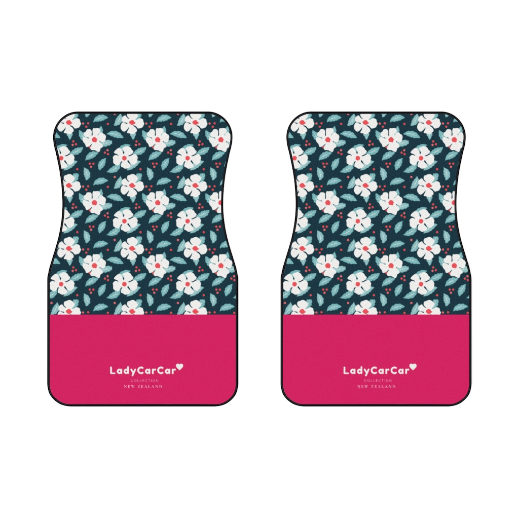 Busy lizzies garden | cherry | front car floor mats