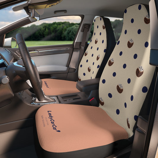 Dice dots I | beige | car seat covers