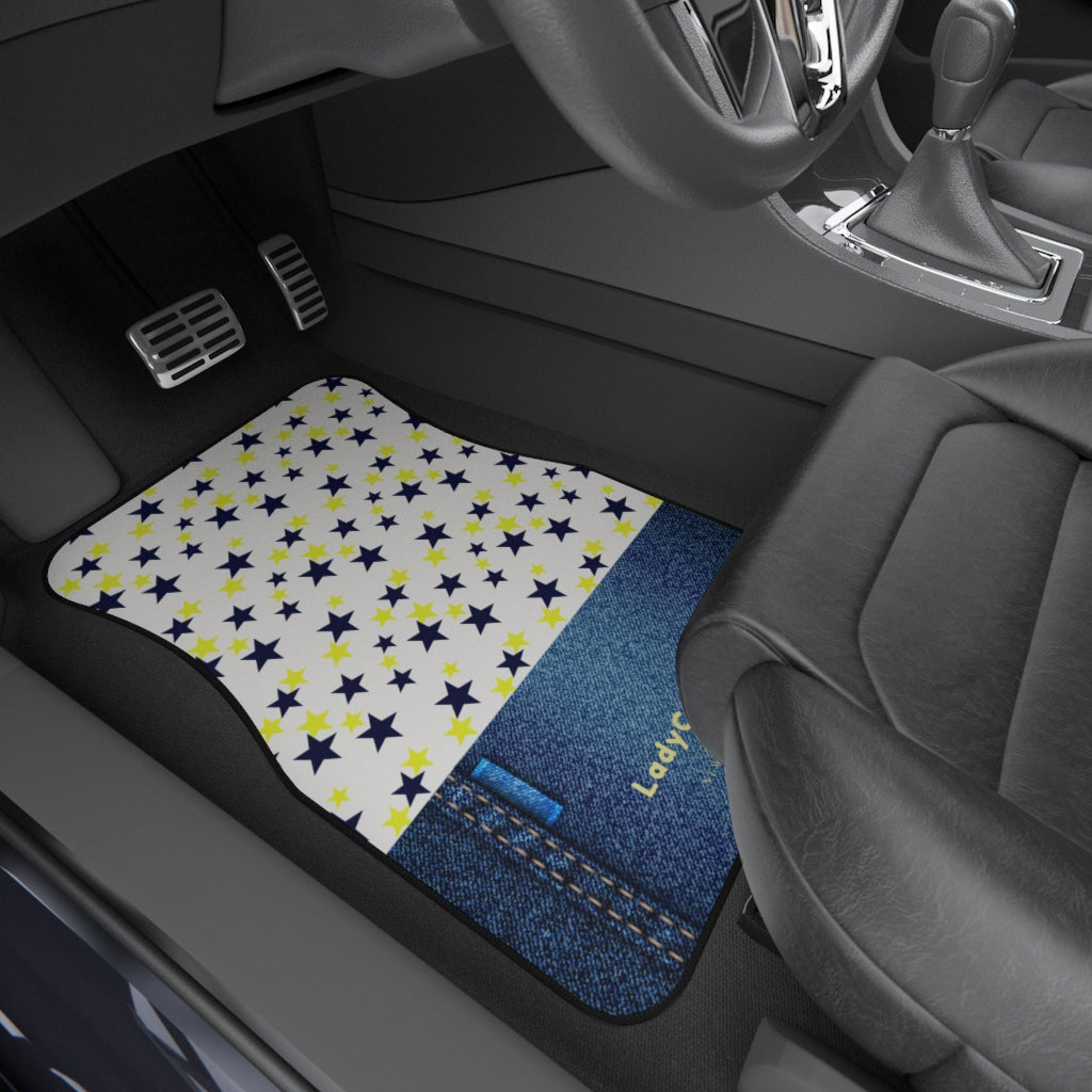 Starable I | yellow and denim | front car floor mats