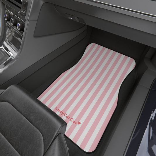 Cottage floral stripes (plain) | pink | front car floor mats