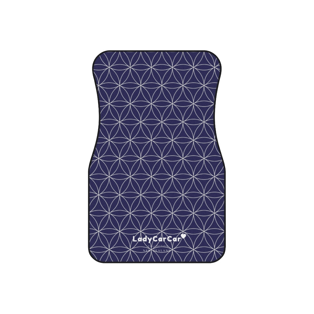 Japanese shippo pattern II | navy | front car floor mats