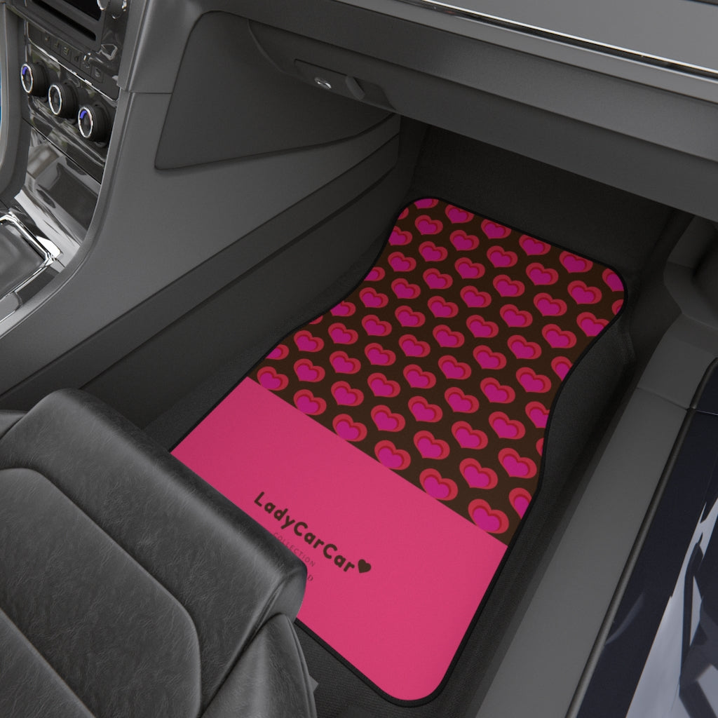 Choco hearts I | cherry | front car floor mats